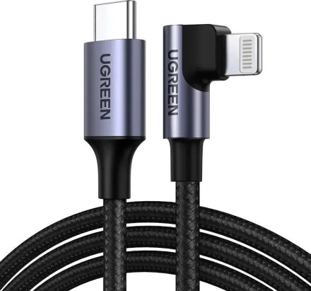  Usb Кабель-зарядка Type-C на Lightning Ugreen US305 3A 1.5м черный