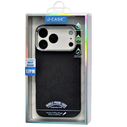  Накладка для i-Phone 17 Pro Max J-Case Carbon Fiber черный