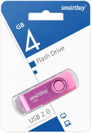  USB флеш накопитель SmartBuy 004GB Twist Pink (SB004GB2TWP)