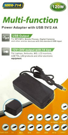  Блок питания MRM-714 5V/2.4A 120W (14 насадок)