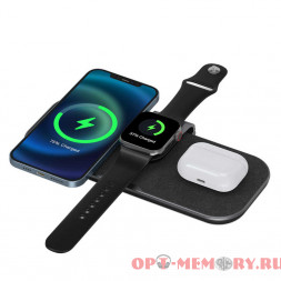 Беспроводное зарядное устройство WIWU 3in1 для Phone+Watch+Pods PA3IN1B черное