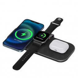 Беспроводное зарядное устройство WIWU 3in1 для Phone+Watch+Pods (PA3IN1B) черное
