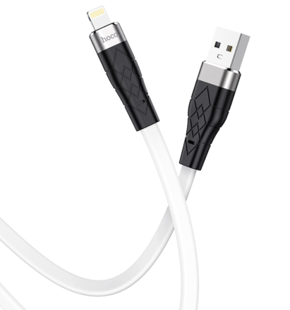  Usb Кабель-зарядка Lightning Hoco X53 Angel 2.4A 1м плоский силиконовый белый