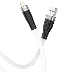 Usb Кабель-зарядка Lightning Hoco X53 Angel 2.4A 1м плоский силиконовый белый