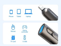 Переходник Earldom OT103 Lightning на USB/MicroSD серый