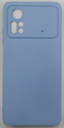 Накладка для Xiaomi Pocophone X4 Pro силикон матовый голубой