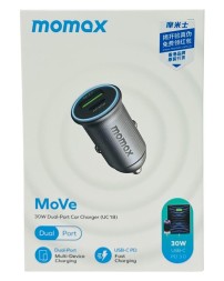 Автомобильное заряд. устр. Momax 30W 1USB/1USB-C серый