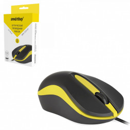 Мышь проводная Smartbuy ONE 329 USB/DPI 1200/3 кнопки/1.35м (SBM-329-KY) черно-желтая