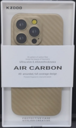Накладка для iPhone 14 Pro 6.1&quot; K-Doo Air Carbon пластик золотая