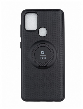 Чехол-накладка для Samsung Galaxy A21S силикон iface с держателем чёрный