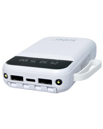  Powerbank Xreel 10000mAh 2USB/1USB-C с проводом Type-C/Lightning/Micro белый