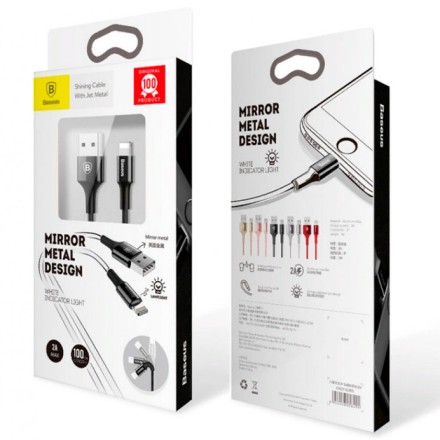  Usb Кабель-зарядка Lightning Baseus Shining Metal 1м (CALSY-01) черный