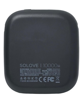  Powerbank с функцией беспроводной зарядки Solove Power Bank W5 10000mAh черный