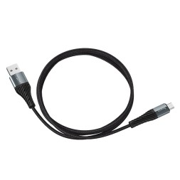Usb Кабель-зарядка Micro Hoco X38 Cool 2.4A 1м в тканевой оплётке чёрный