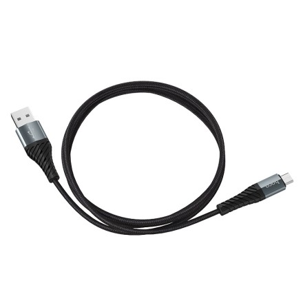  Usb Кабель-зарядка Micro Hoco X38 Cool 2.4A 1м в тканевой оплётке чёрный