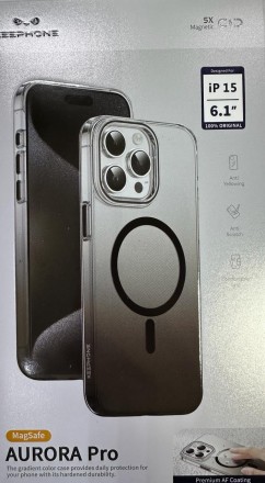  Накладка для i-Phone 15 Keephone Aurora Pro Magsafe черный