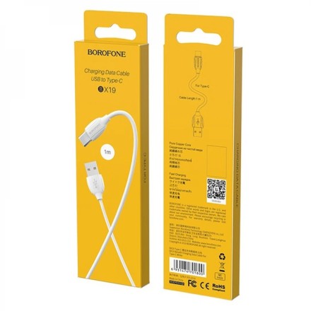  Usb Кабель-зарядка Type-C Borofone BX19 1м белый