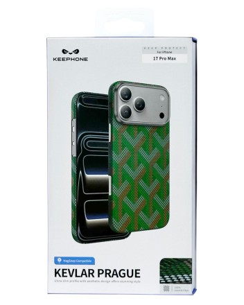  Накладка для i-Phone 17 Pro Max Keephone Kevlar Prague MagSnap зеленый
