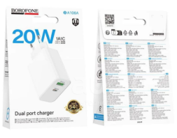 Сетевое зар. устр. Borofone BA106A 1USB/1C 20W белое