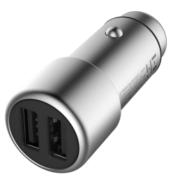 Автомобильное зар. устр. Xiaomi ZMI Metal Car Charger 2USB 3.6A (AP821) серебристый