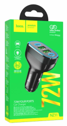 Автомобильное заряд. устр. Hoco NZ11 2USB/2C PD QC3.0 72W черное