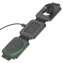 Беспроводное зарядное устройство 3in1 смартфон/Watch/AirPods Hoco CQ4 15W черное