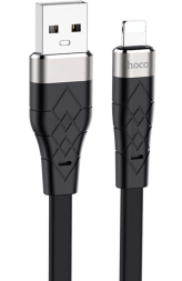 Usb Кабель-зарядка Lightning Hoco X53 Angel 2.4A 1м плоский силиконовый чёрный