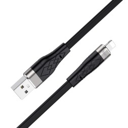 Usb Кабель-зарядка Lightning Hoco X53 Angel 2.4A 1м плоский силиконовый чёрный