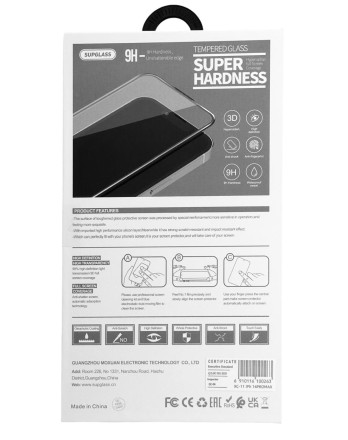  Защитное стекло для i-Phone 14 Pro Max 6.7&quot; Supglass XC-11 3D чёрное