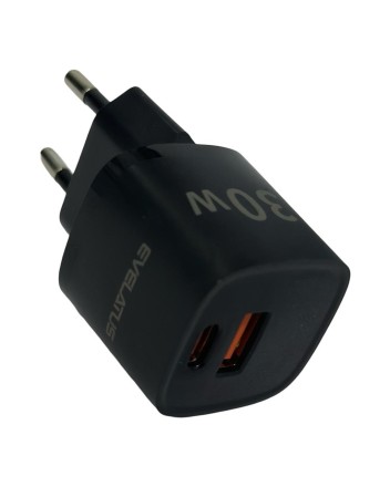  Сетевое зар. устр. Evelatus 135 1USB/1C 22.5W/35W чёрный