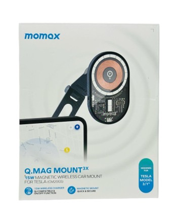  Держатель магнитный c Magsafe Momax Q.Mag Mount 3X 15W для Tesla серый