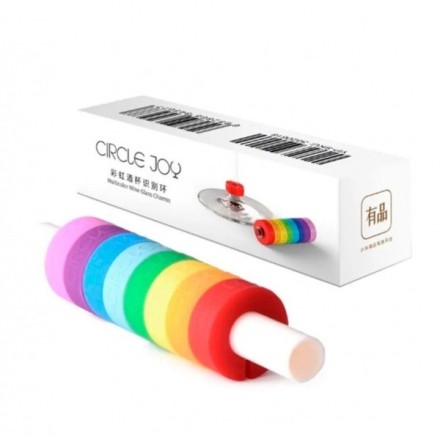  Цветные колечки для бокалов Circle Joy Wine Cup Identification Ring CJ-SBH01 разноцветные