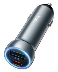 Автомобильное заряд. устр. Hoco Z54A 1USB/1C 18W/30W серый