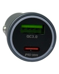 Автомобильное заряд. устр. Hoco Z54A 1USB/1C 18W/30W серый