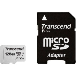 micro SDHC карта памяти Transcend 300S 128GB Class 10 UHS-I 100MB/s с адаптером