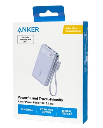  Powerbank Anker (A1257) 10000mAh 22.5W/20W 1USB/2C с проводом Type-C фиолетовый