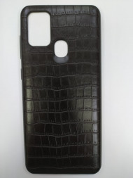 Накладка для Samsung Galaxy A21S силикон под кожу чёрный