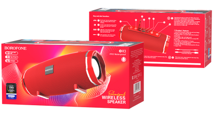  Bluetooth колонка Borofone BR3 Rich sound IPX5 TWS V5.0 красная