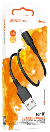  Usb Кабель-зарядка Lightning Borofone BX80 2.4A 1м черный
