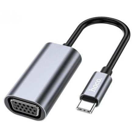  Кабель-переходник Hoco UA21 Type-C (папа) на VGA (мама) серебряный