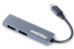 USB-C хаб Smartbuy 460С 2 USB3.0 (SBHA-460С-G) серый