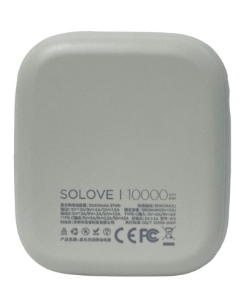  Powerbank с функцией беспроводной зарядки Solove Power Bank W5 10000mAh серый