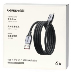 Usb Кабель-зарядка Type-C Ugreen L521 6A 1м серо-черный