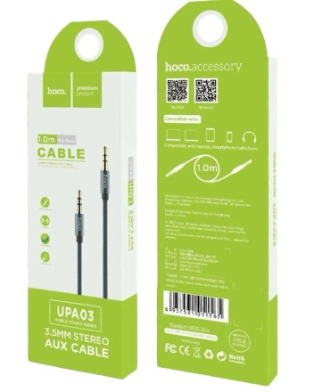  Аудиокабель AUX 3,5mm Hoco 1m UPA03 черный