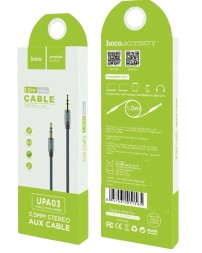Аудиокабель AUX 3,5mm Hoco 1m UPA03 черный