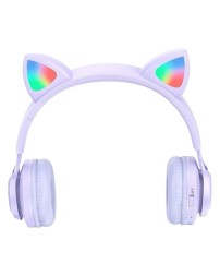 Стереонаушники полноразмерные Hoco W39 детские c ушками фиолетовые