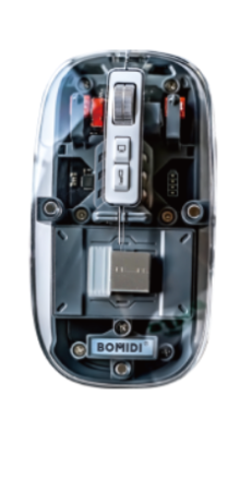  Мышь беспроводная компьютерная BOMIDI GM1 (скелетон) черная