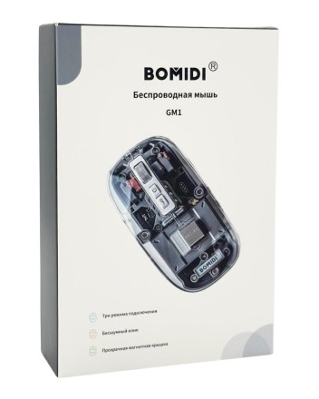  Мышь беспроводная компьютерная BOMIDI GM1 (скелетон) черная