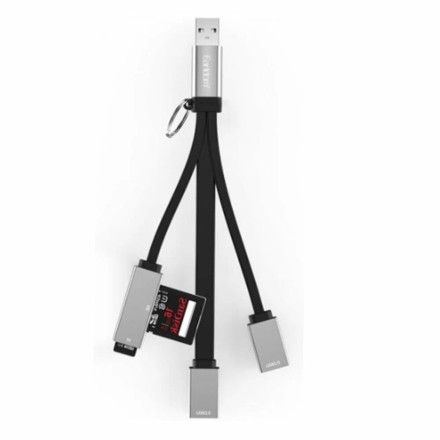  Кабель-переходник Earldom ET-HUB16A USB на 2USB2.0/SD/TF серый