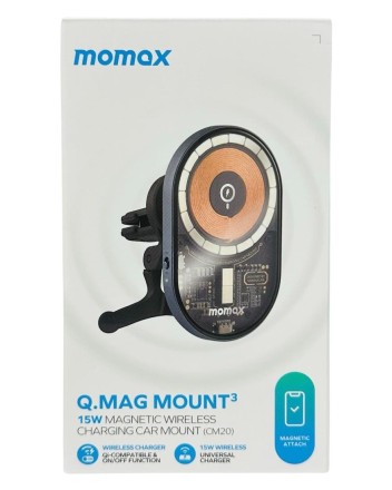  Держатель магнитный c Magsafe в воздуховод Momax Q.Mag Mount 3 15W серый